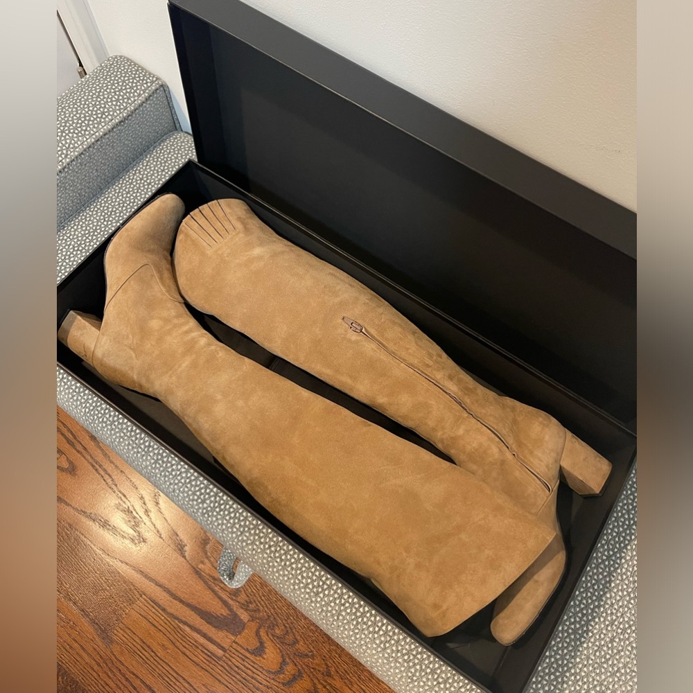 Saint Laurent Tan Heeled Boots